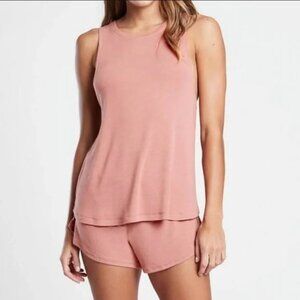 Athleta Well Rested Rib Lounge Mauve Pink Soft Sleep Tank Size S